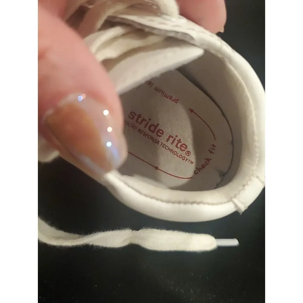 Stride Rite White Elliot Baby Toddler Leather Walking Shoes Boys 4.5W